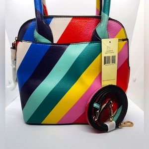 Multi color striped purse